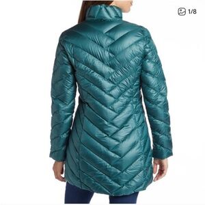 Women's Patagonia Quilted Down Puffer Full Zip Teal Jacket Coat Size S Small